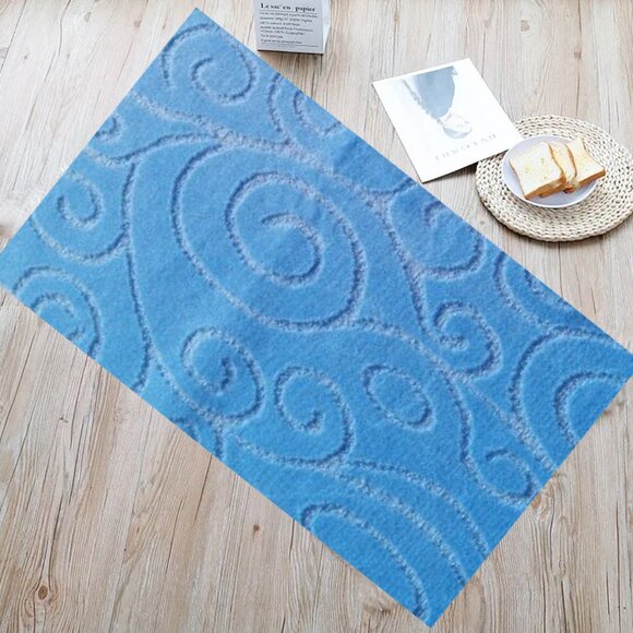 Scroll 18X30'' Accent Rug Non-Slip Lt. Blue - Picture 1 of 5
